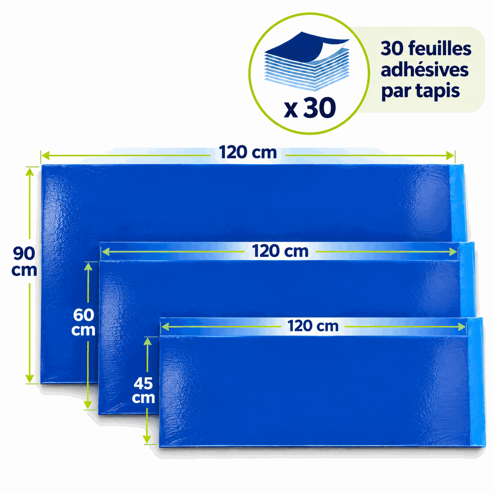 SALUBER - Tapis de sol décontaminants adhésifs et amovibles