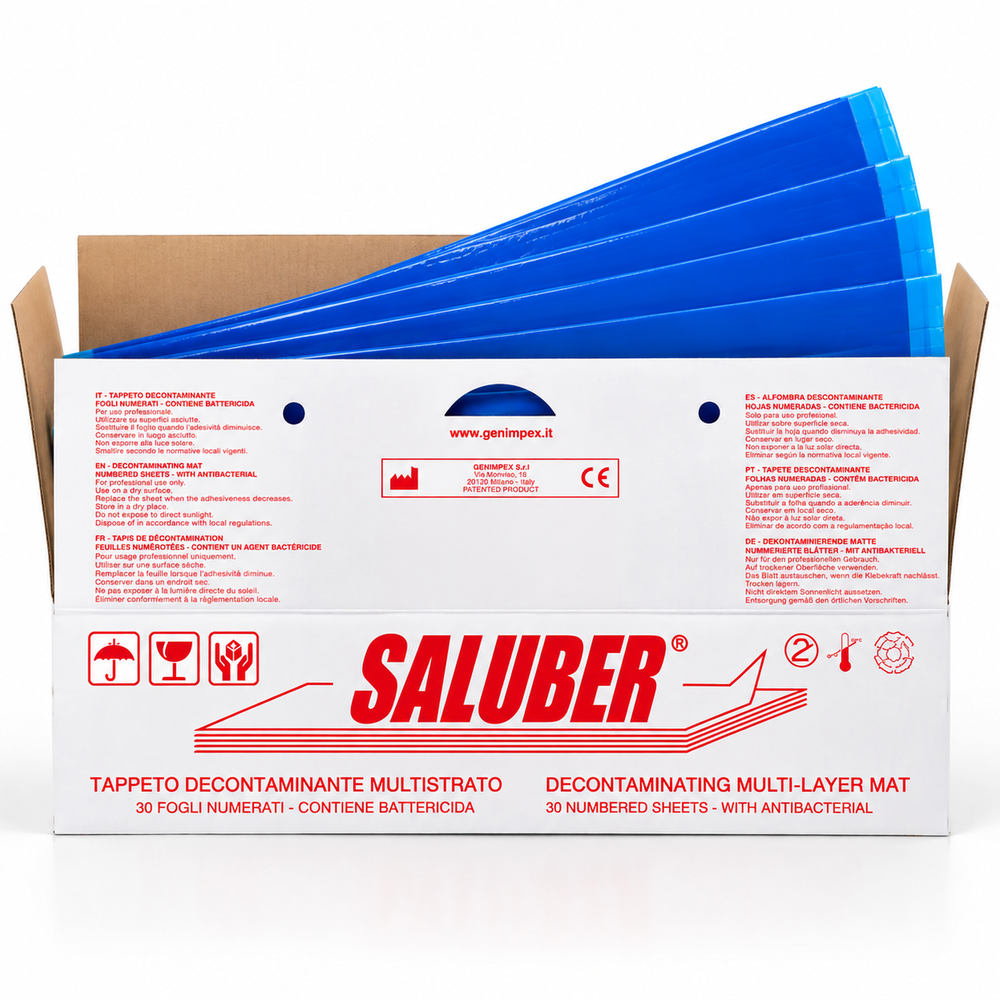 SALUBER - Tapis de sol décontaminants adhésifs et amovibles