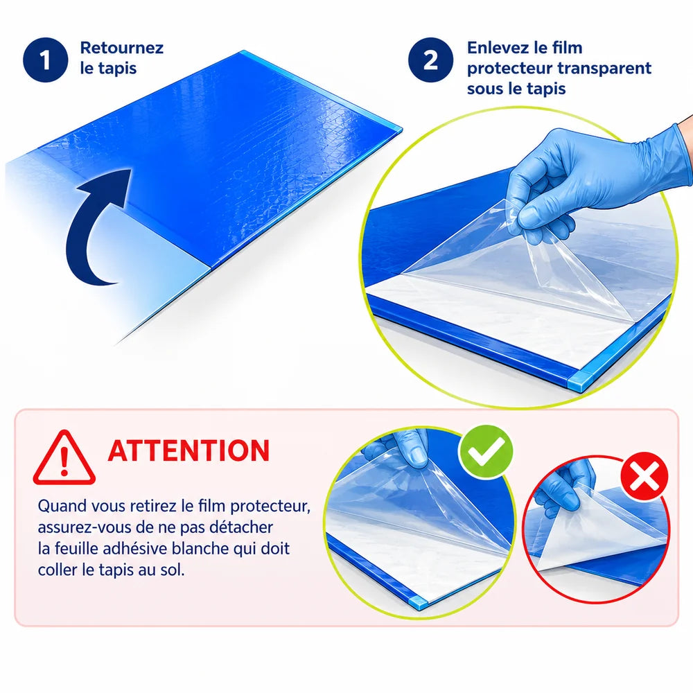 SALUBER - Tapis de sol décontaminants adhésifs et amovibles