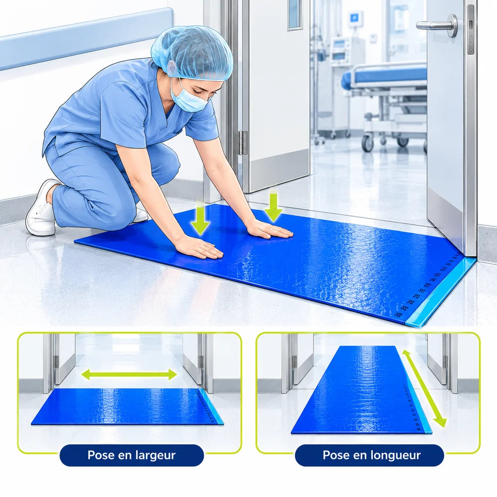 SALUBER - Tapis de sol décontaminants adhésifs et amovibles